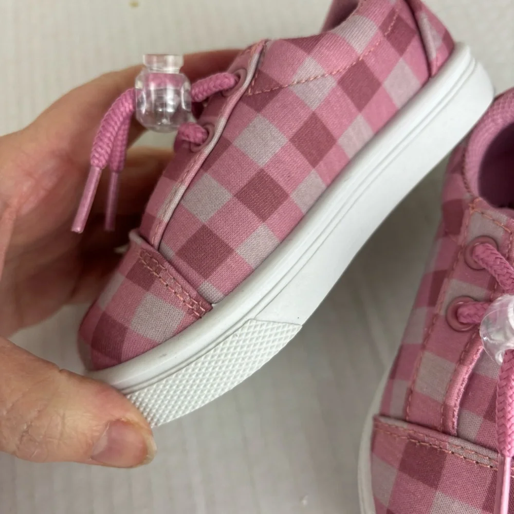 Olivia Miller-Infant Girls Plaid Sneakers w/toggle tie-Baby 5-NWOT